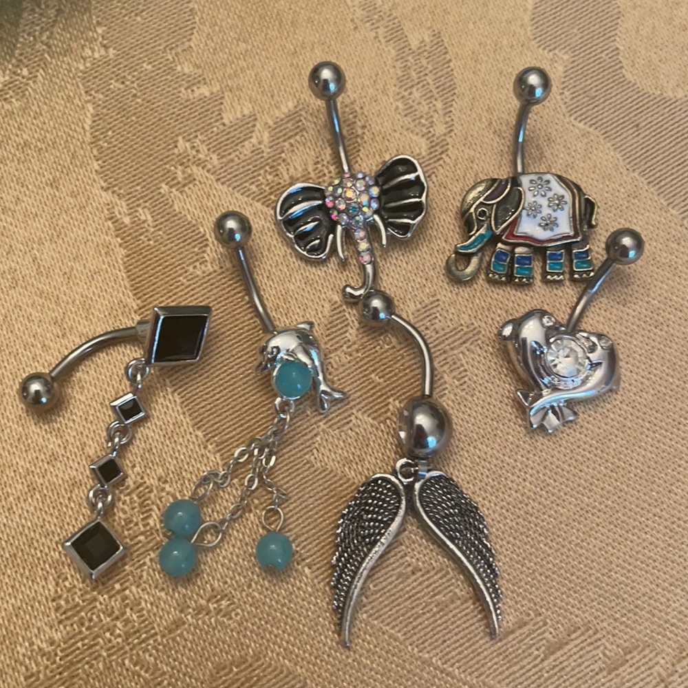 💍 6pc Spirit Animal belly button rings